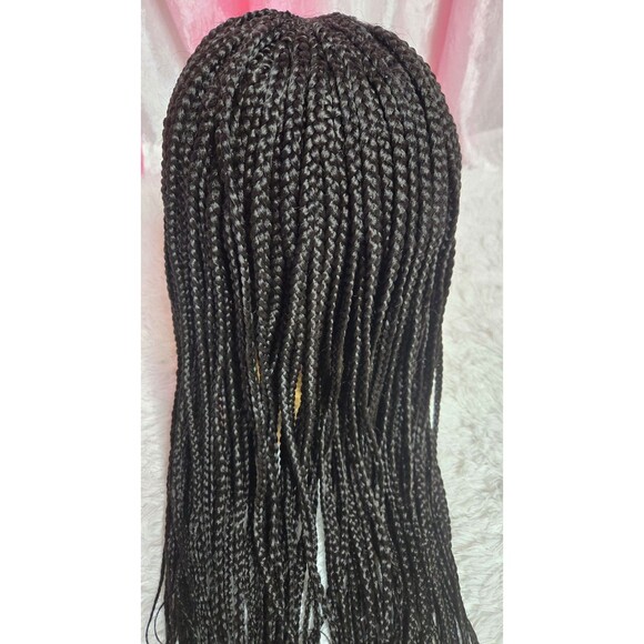 Full Frontal Braided Dark Brunette Natural Look Bohemian Wig - Picture 10 of 15